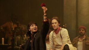 Hadestown – musician on screen