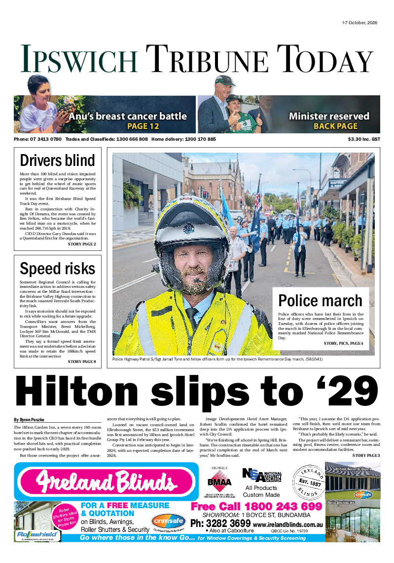 Ipswich Tribune Today – 1st October 2026